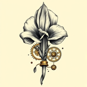 Steampunk Gladiolus Tattoo