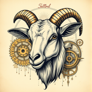 Steampunk Goat Tattoo