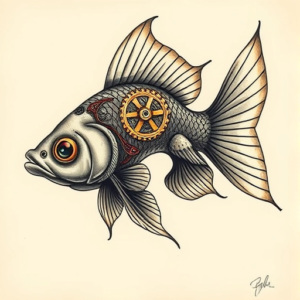 Steampunk Goldfish Tattoo