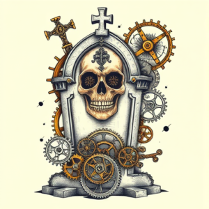 Steampunk Graveyard Tattoo