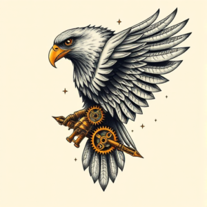 Steampunk Hawk Tattoo