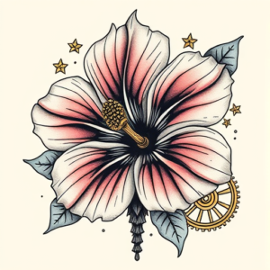 Steampunk Hibiscus Tattoo