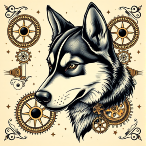 Steampunk Husky Tattoo