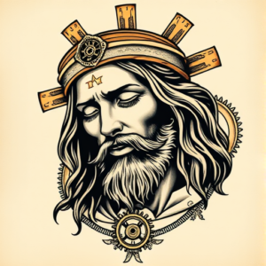 Steampunk Jesus Tattoo