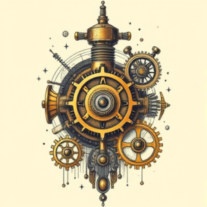 Steampunk Kintsugi Tattoo