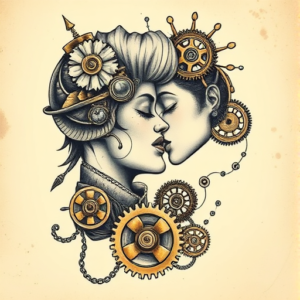 Steampunk Kiss Tattoo