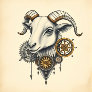 Steampunk Lamb Tattoo