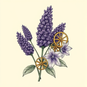 Steampunk Lavender Tattoo