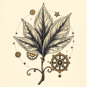 Steampunk Leaf Tattoo