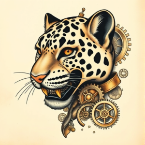 Steampunk Leopard Tattoo