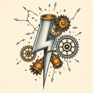 Steampunk Lightning Tattoo