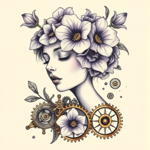 Steampunk Lilac Tattoo