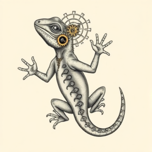 Steampunk Lizard Tattoo