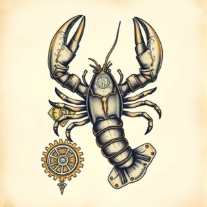 Steampunk Lobster Tattoo