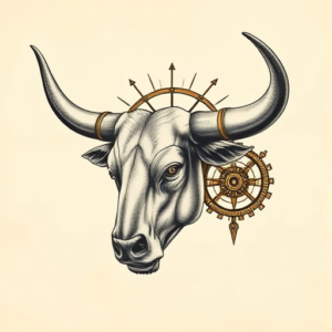 Steampunk Longhorn Tattoo