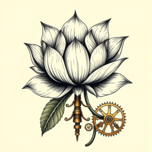 Steampunk Lotus Tattoo