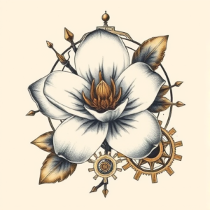 Steampunk Magnolia Tattoo