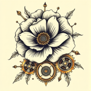 Steampunk Marigold Tattoo