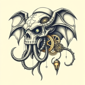 Steampunk Monstera Tattoo