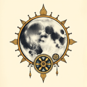 Steampunk Moon Tattoo