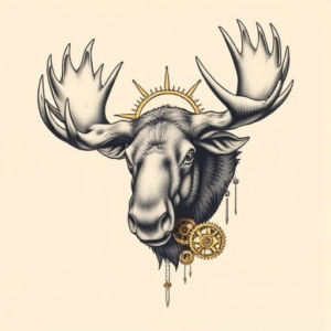 Steampunk Moose Tattoo
