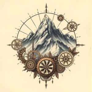 Steampunk Mountain Tattoo
