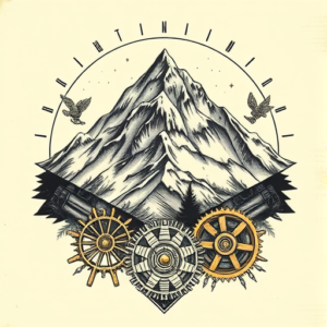 Steampunk Mountain Tattoo