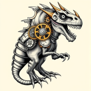 Steampunk Mythosaur Tattoo