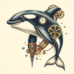 Steampunk Orca Tattoo