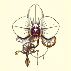Steampunk Orchid Tattoo
