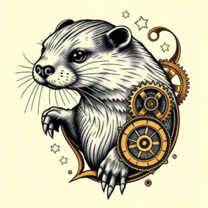 Steampunk Otter Tattoo
