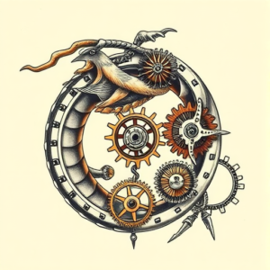 Steampunk Ouroboros Tattoo