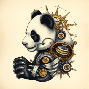Steampunk Panda Tattoo