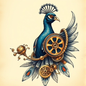 Steampunk Peacock Tattoo