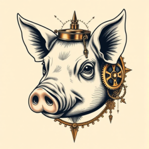 Steampunk Pig Tattoo