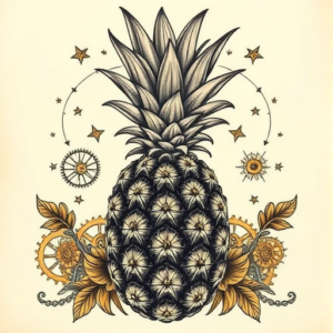 Steampunk Pineapple Tattoo