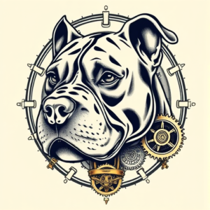 Steampunk Pitbull Tattoo