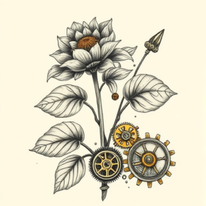 Steampunk Plant Tattoo