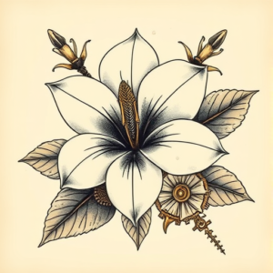 Steampunk Plumeria Tattoo