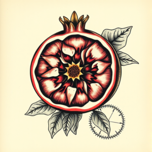 Steampunk Pomegranate Tattoo