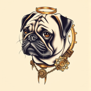 Steampunk Pug Tattoo