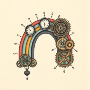 Steampunk Rainbow Tattoo