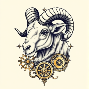 Steampunk Ram Tattoo