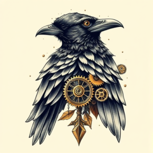 steampunk-raven-tattoo