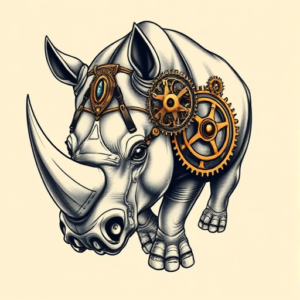 Steampunk Rhino Tattoo