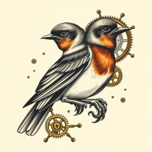 Steampunk Robin Tattoo