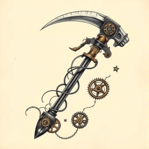 Steampunk Scythe Tattoo