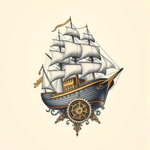 Steampunk Ship Tattoo