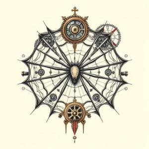 Steampunk Spiderweb Tattoo