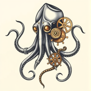 Steampunk Squid Tattoo